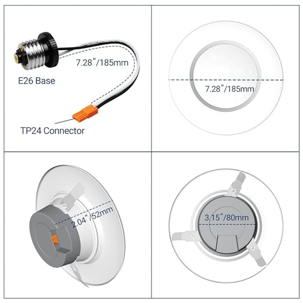 📣 Colorful Smart Recessed Lighting 💡 Sync Music 🎶  2 /6" LED Recessed 🆕 2 Pk - Picture 8 of 12